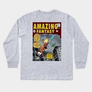 Calvin and his Amazing Friend Parody Kids Long Sleeve T-Shirt